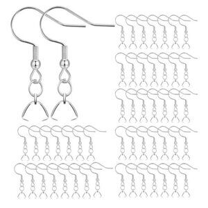 Earring Hooks 50PCS/25Pairs Stainless Steel Hypo-Allergenic DIY Jewelry Making